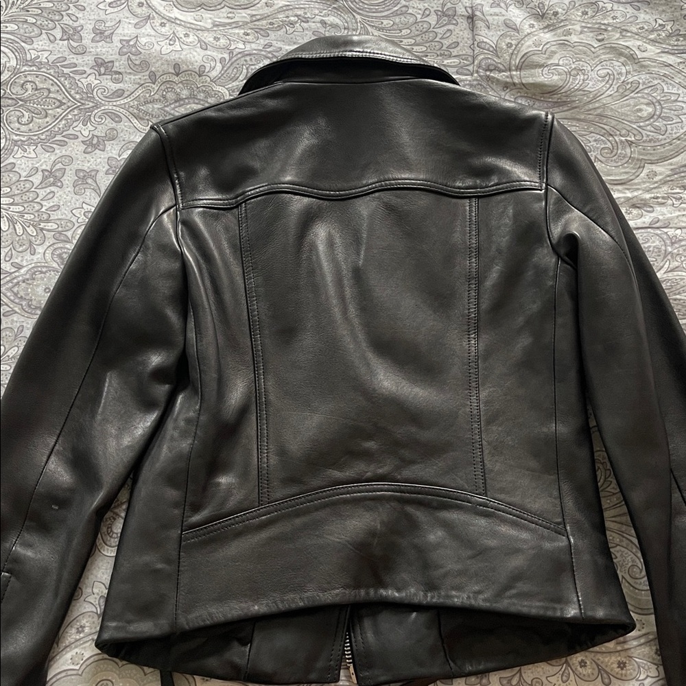 All Saints black Leather Jacket - Picture 13 of 15